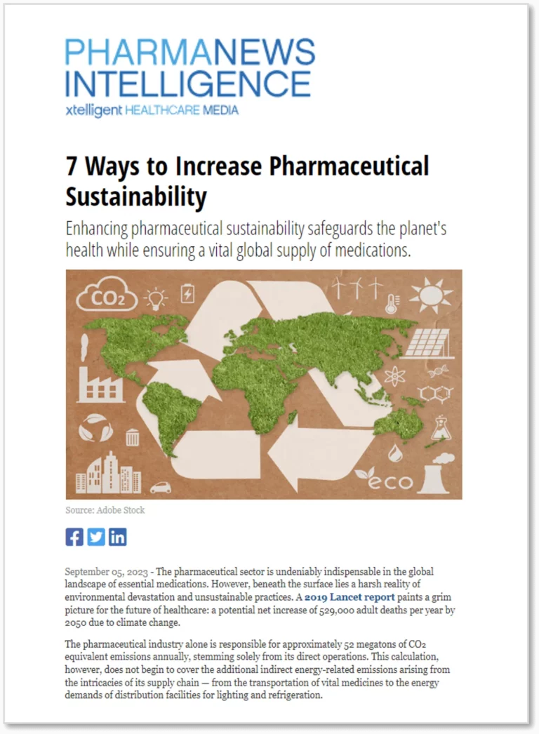 7 ways ton increase pharmaceutical sustainability